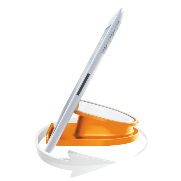 Suport rotativ pentru iPad/tableta PC iPhone/smartphone portocaliu LEITZ Complete WOW