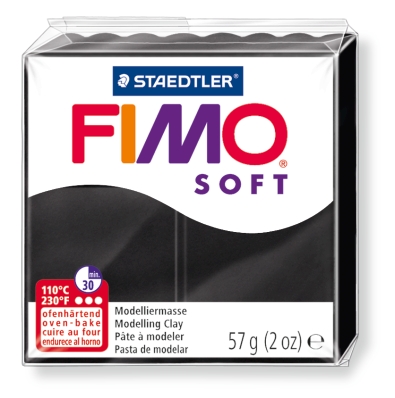 Plastilina pt. modelaj, 56gr, negru (black), STAEDTLER Fimo Soft