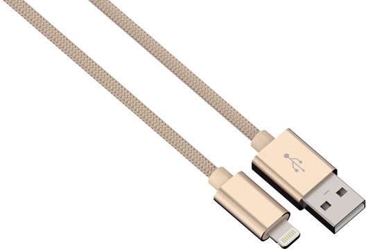 Cablu de incarcare / sincronizare Lightning pentru iPhone, HAMA Color Line, Gold, 1m
