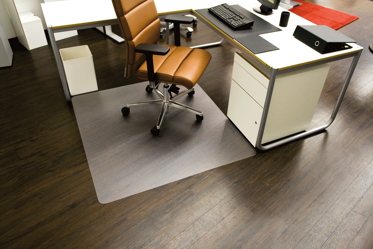 Protectie podea pentru suprafete dure, forma O, 130 x 120cm, RS OFFICE EcoBlue