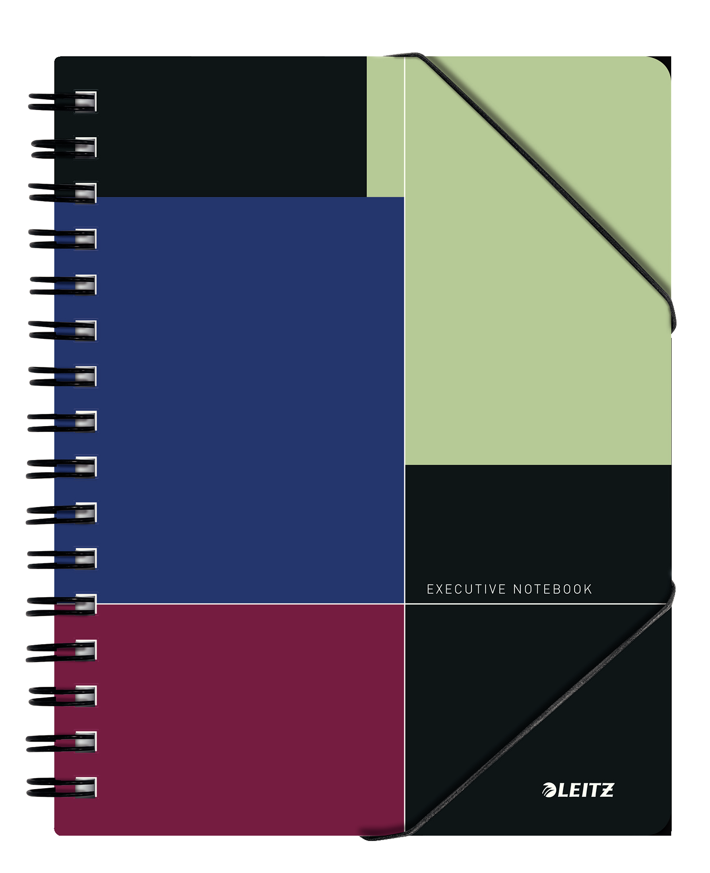 Caiet de birou, cu spira, coperta PP, A5, negru-violet, matematica, LEITZ Executive Be Mobile