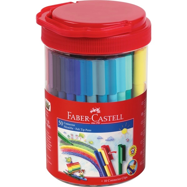 Carioci, 50 culori/borcan, FABER CASTELL Connector