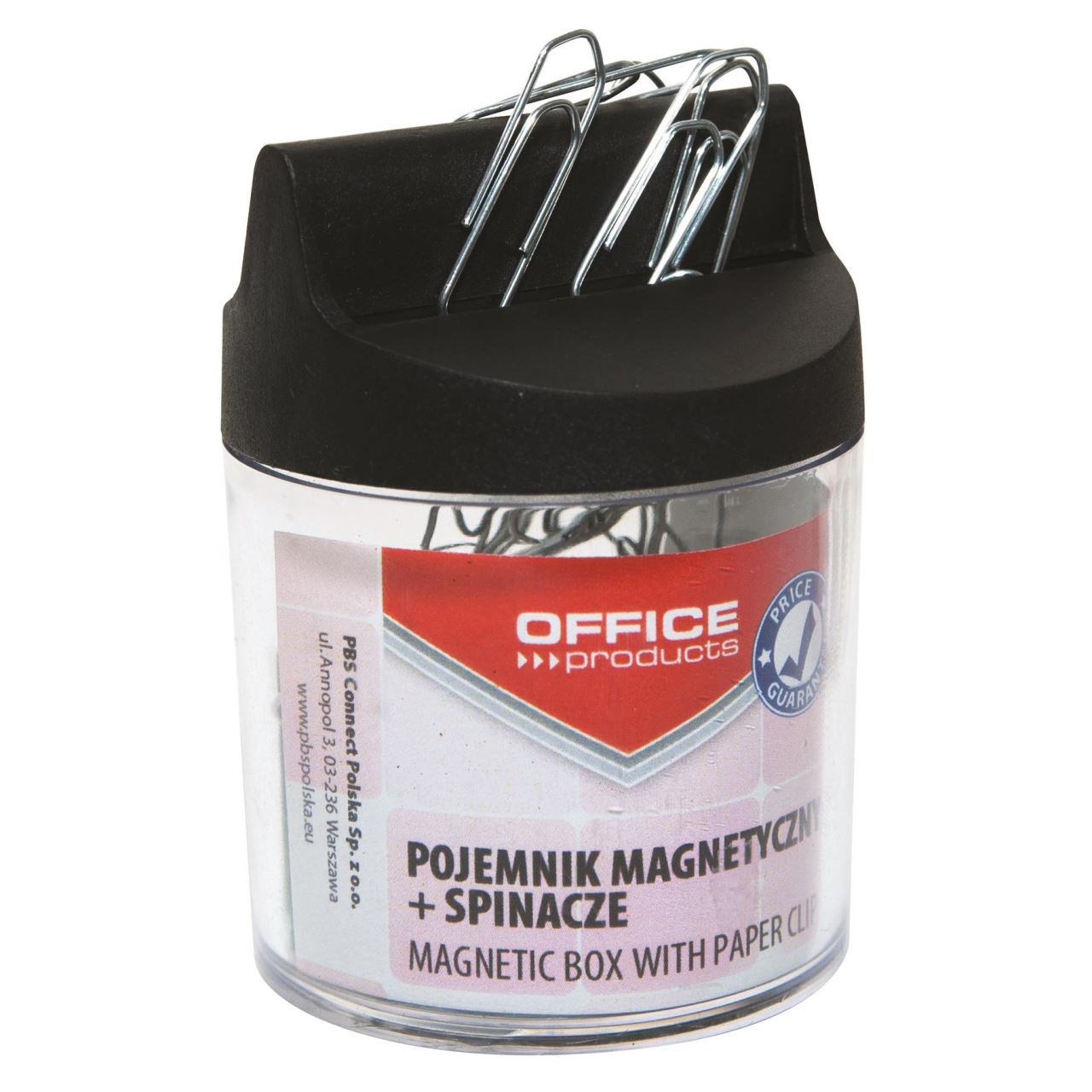 Suport magnetic pentru agrafe, rotund, transparent, OFFICE Products