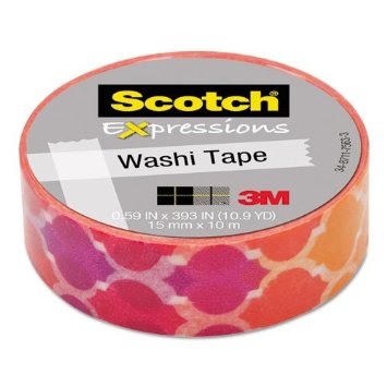 Banda adeziva decorativa frunze colorate 15mm x 10m SCOTCH Expressions Washi Tape