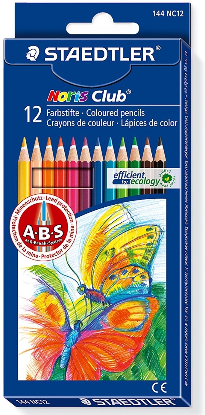 Creioane colorate, 12 culori/set, STAEDTLER Noris Club