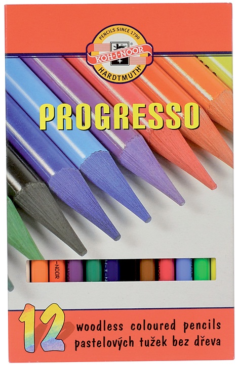 Creioane colorate, cerate, 12 culori/set, KOH-I-NOOR Progresso