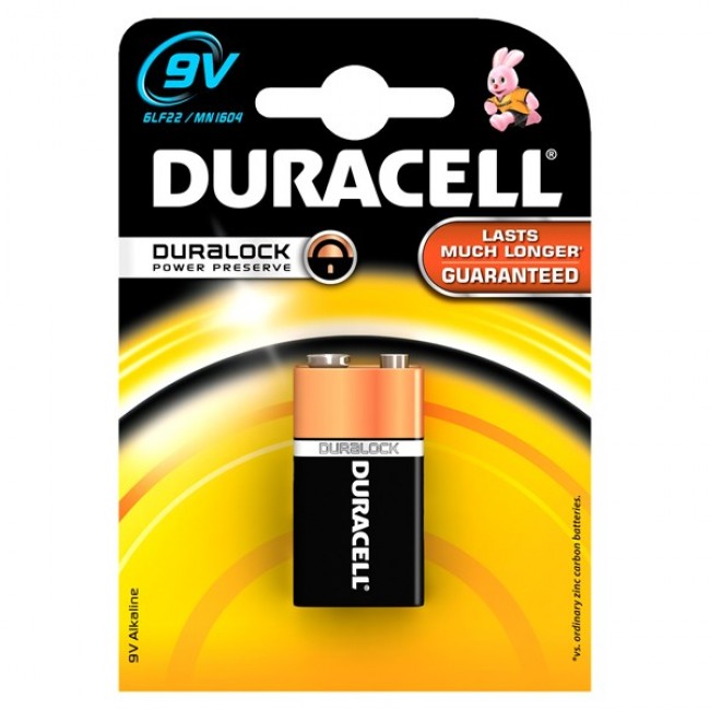 Baterie alcalina, 6LF22, 9V, DURACELL Basic Duralock