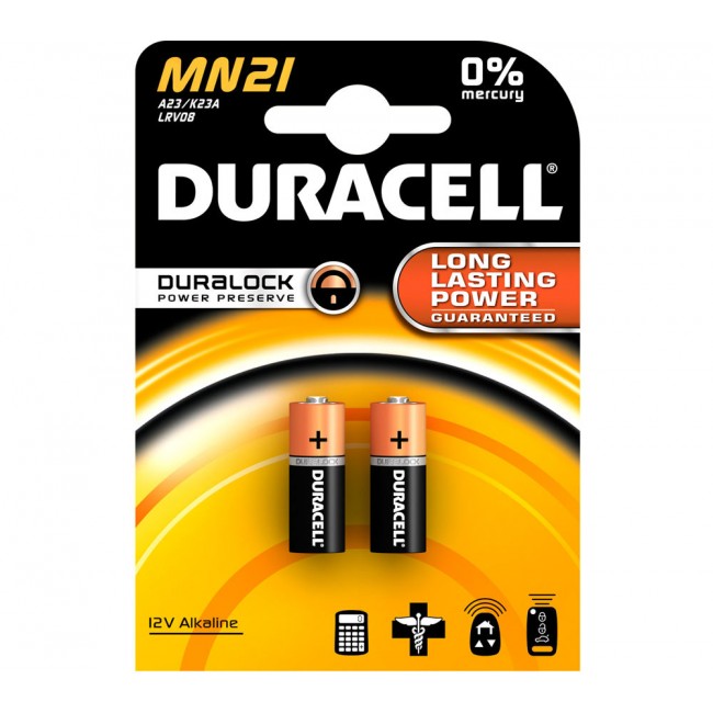 Baterii alcalina, 23A, MN21, 12V, 2 buc/blister, DURACELL