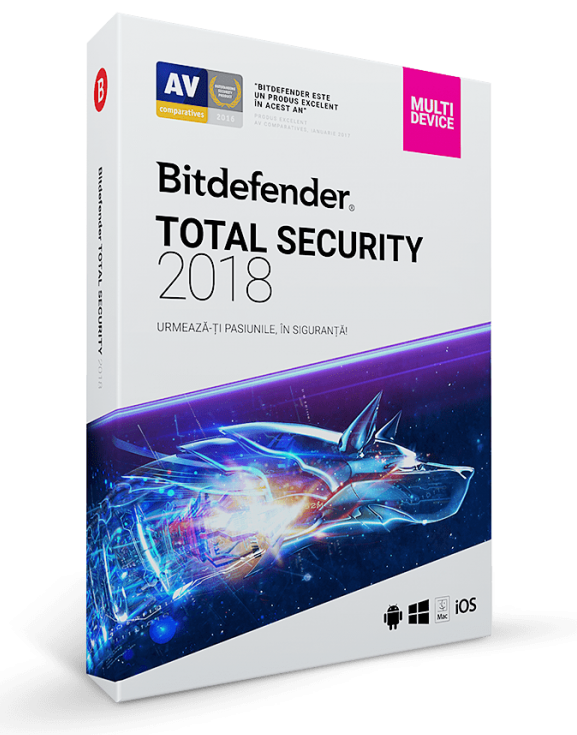 BITDEFENDER Total Security 2018, 5 Multi Device, 1 an, New license, Retail Box
