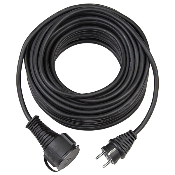 Cablu extensie/prelungitor, cu impamantare, 10m, negru, BRENNENSTUHL
