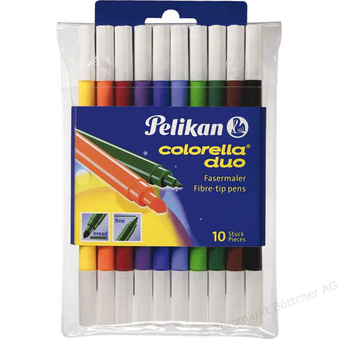 Carioci cu 2 capete 10 culori/set PELIKAN Colorella Duo C407