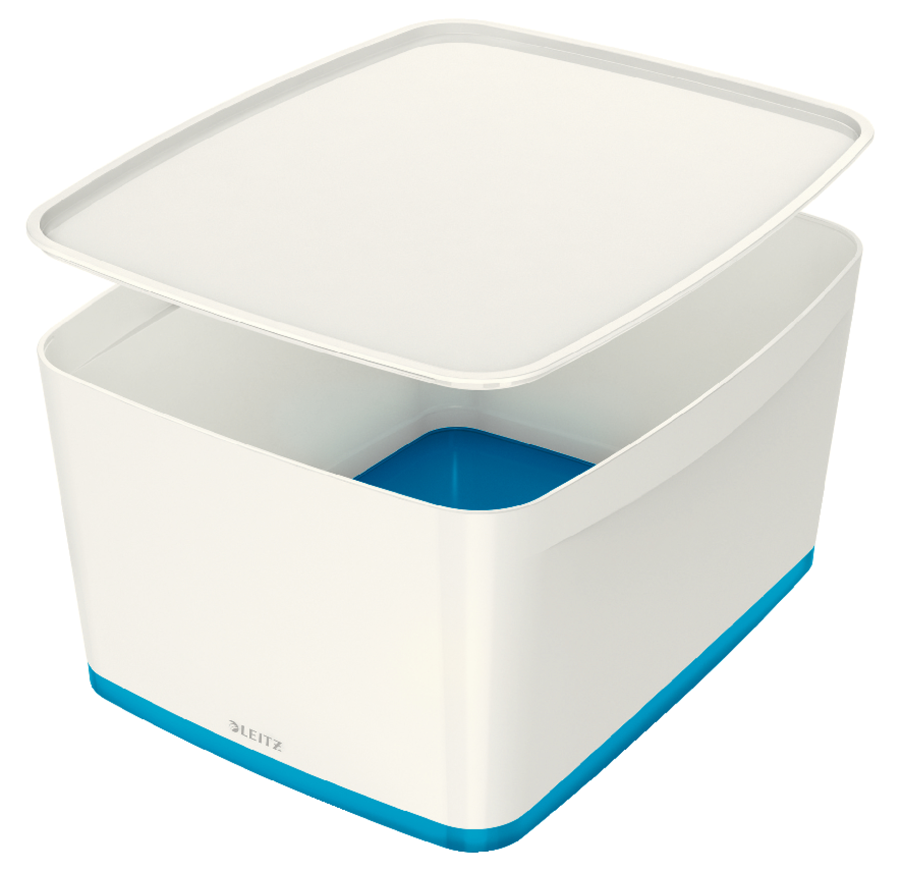 Cutie depozitare, cu capac, mare(A4), alb/albastru, LEITZ MyBox