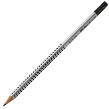 Creion cu mina grafit, HB, cu radiera, FABER CASTELL Grip 2001