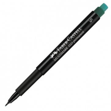 Marker permanent, verde, 0.4mm, FABER CASTELL S Multimark