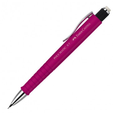 Creion mecanic, 0.7mm, roz, FABER CASTELL Poly Matic