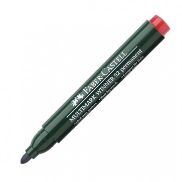 Marker permanent, rosu, varf rotund, 2.8mm, FABER CASTELL Multimark Winner 52