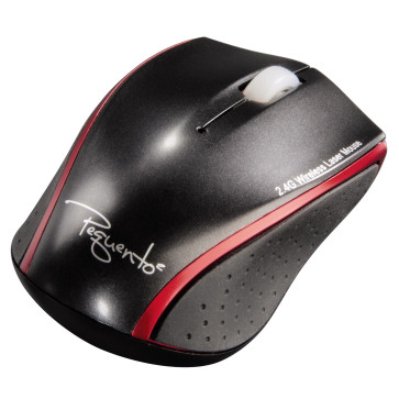 Mouse wireless HAMA Pequento 2, laser, negru/rosu