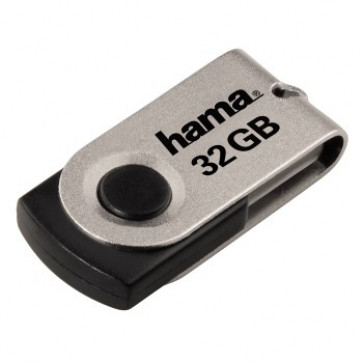 Stick USB, HAMA Rotate Mini, 32 GB, 15MB/s, negru/argintiu