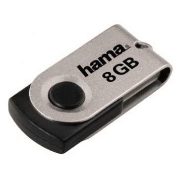 Stick USB, HAMA Rotate Mini, 8 GB, 15MB/s, negru/argintiu
