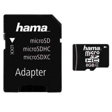 Card de memorie, microSDHC 8GB + adaptor, class 4, HAMA