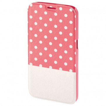Husa Flip Cover pentru Samsung S6, HAMA Lovely Dots Booklet, Pink/White