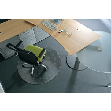 Protectie podea pentru covoare, forma R, diametru 90cm, RS OFFICE EcoGrip