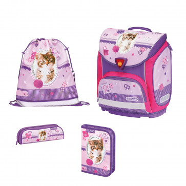 Ghiozdan ergonomic echipat, HERLITZ Sporti Plus Pretty Pets pisica