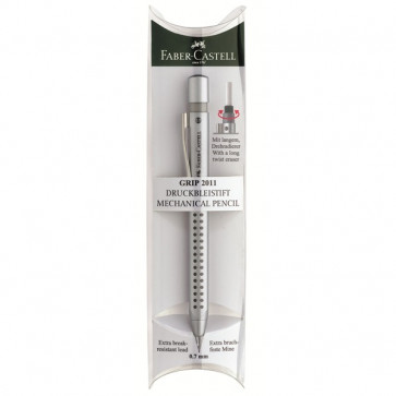 Creion mecanic + cutie cadou, argintiu, 0.7mm, FABER CASTELL Grip 2011
