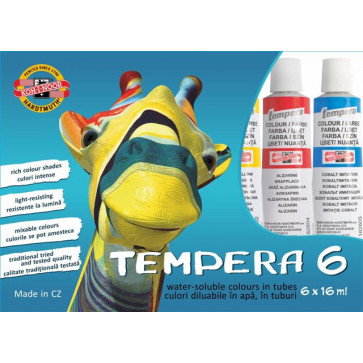 Tempera 6 culori/set, KOH-I-NOOR Girafa