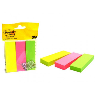 Index autoadeziv, 25 x 76mm, 100 file/culoare, 3 culori/set, POST-IT 671-3