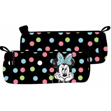 Penar tip etui, 1 compartiment, negru cu buline color, PIGNA Minnie Mouse