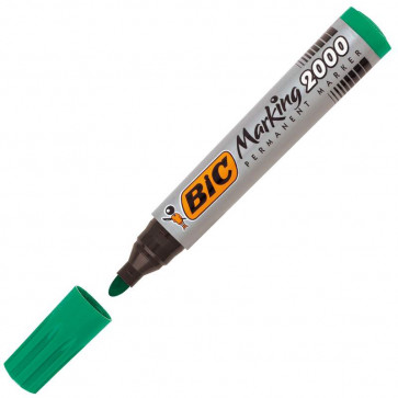 Marker permanent, 2.5mm, verde, BIC 2000