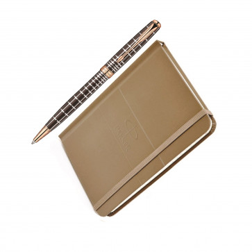 Pix PARKER Sonnet Dark Brown Laque GT + Agenda CADOU