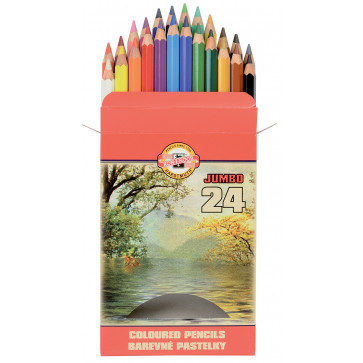 Creioane colorate, 24 culori/set, KOH-I-NOOR Omega