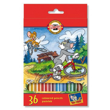 Creioane colorate, 36 culori/set, KOH-I-NOOR Tom & Jerry