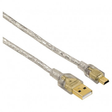 Cablu Mini USB B - USB A HAMA, 0.75m, transparent