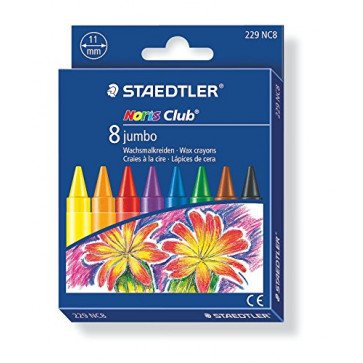 Creioane colorate, cerate, 8 buc./set, STAEDTLER Noris Jumbo