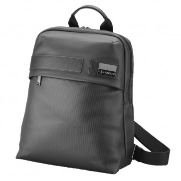 Rucsac documente/laptop, din piele neagra, stampata, PARKER