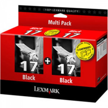 Cartus, black, twin pack, nr. 17, LEXMARK 80D2954