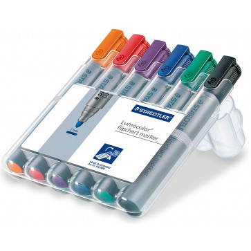 Marker pentru flipchart, 2.0mm, 6 culori/set, STAEDTLER Lumocolor 356