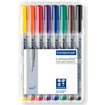Set marker non-permanent, 0.6mm, 8 culori/set, STAEDTLER Lumocolor