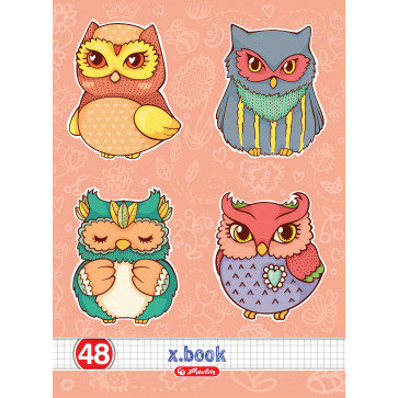 Caiet A4 matematica, 48 file, HERLITZ Owls