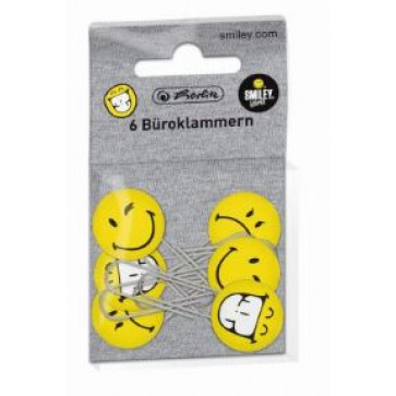 Agrafe, 63mm, insigna de cauciuc, 6 buc.set, HERLITZ Smiley World Fancy