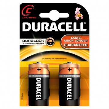 Baterii alcaline C/R14, 2 buc/blister DURACELL