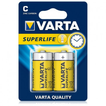 Baterii C, zinc-carbon, 2 bucati, VARTA Super Life