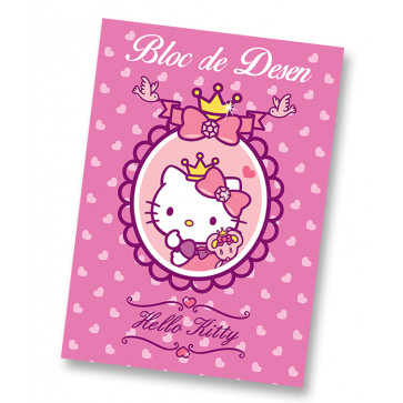 Bloc de desen, A4, 160 g/mp, 16 file, PIGNA Premium Hello Kitty
