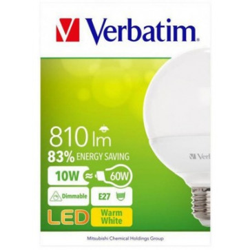 Bec LED G 95 E27, 10W (60W), 810LM, VERBATIM