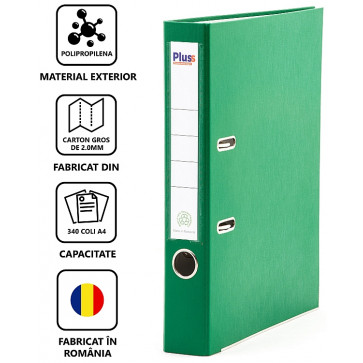 Biblioraft plastifiat, 5.0cm, verde, PLUSS_PL50PP7-1