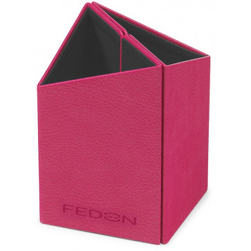 Suport birou, din imitatie de piele, fuchsia, FEDON Charme Bicchieri