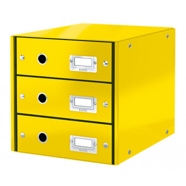 Cabinet cu sertare, 3 sertare, galben, LEITZ Click & Store_LE60480016-1
